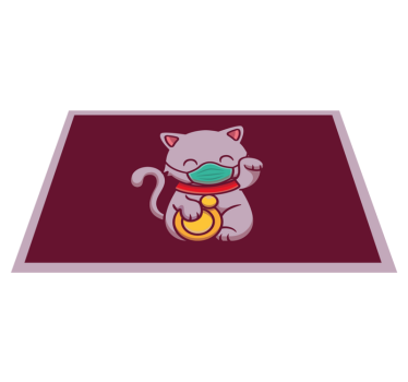 Vinyl teppich tiere katze mit maske - TenStickers