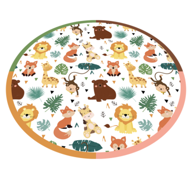 Vinyl Teppich Tiere bunte dschungelfreunde - TenStickers