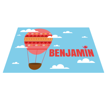 Vinyl Teppich kindlich roter luftballon mit namen - TenStickers