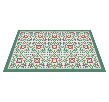 Vinyl Teppich Küche elegantes blumenmosaik - TenStickers