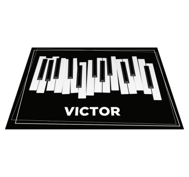 Vinyl Teppich mit Namen klaviertastatur personalisiert - TenStickers