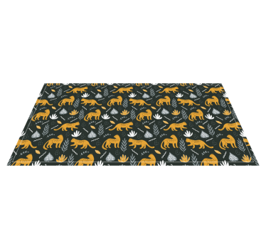 Vinyl Teppich Tiere blätter mit leopardenmuster - TenStickers