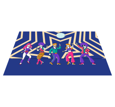 Vinyl Teppich kindlich disco-tanzparty - TenStickers