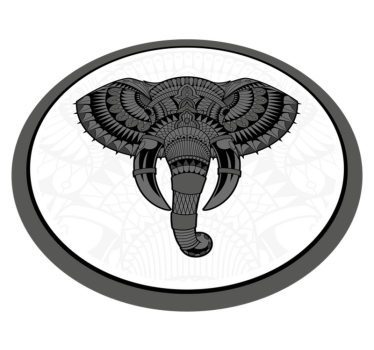 Vinyl Teppich Tiere elefant grau mandala - TenStickers