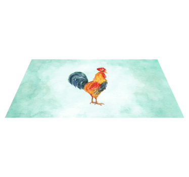 Vinyl Teppich Tiere aquarell hahn kunstwerk - TenStickers