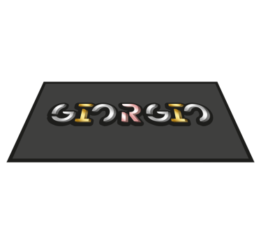 Vinylteppich mit Namen 3d-mockup-silber-gold-schriftart - TenStickers