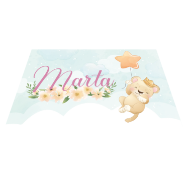 Vinylteppich mit Name Süßer löwe für mädchen mit Namen - TenStickers