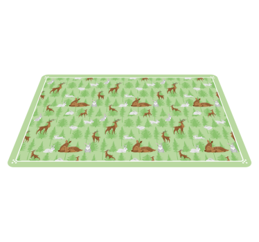 Vinyl Teppich Tiere grüne waldbewohner - TenStickers