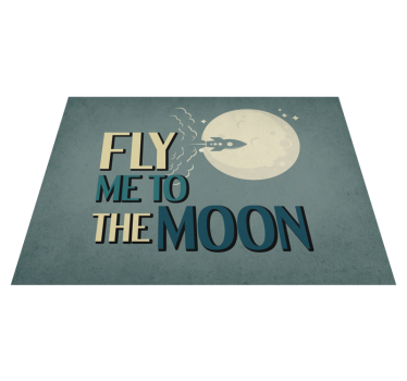 Vinyl Teppich minimalistisch rakete zum mond - TenStickers