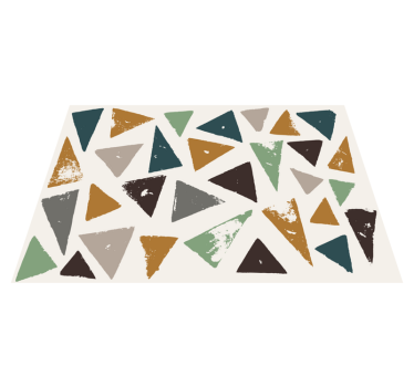 Vinyl Teppich minimalistisch lebendiges dreiecksmotiv - TenStickers