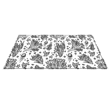 Vinyl Teppich Tiere monochromes Ozeanmotiv - TenStickers