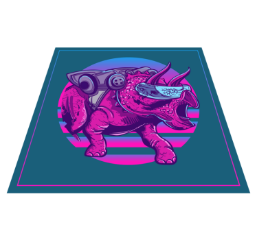 Vinyl Teppich Tiere kybernetische nashornillustration - TenStickers
