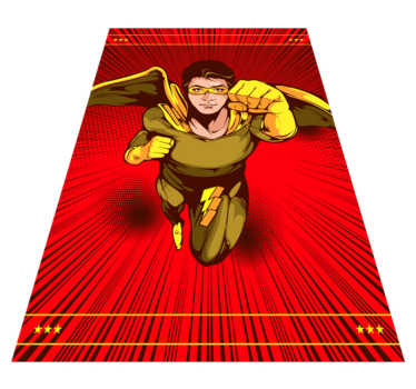 Vinyl Teppich kindlich superhelden-actionpose - TenStickers