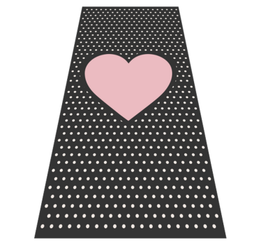 Vinyl Teppich kindlich polka-herz-akzent - TenStickers