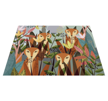 Vinyl teppich tiere waldtiere kunst - TenStickers