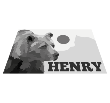 Vinyl Teppich mit Namen personalisierbarer bär - TenStickers