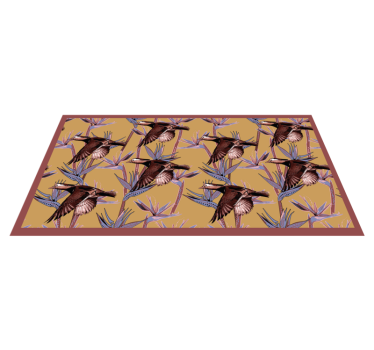 Vinyl Teppich Tiere muster mit fliegenden enten - TenStickers