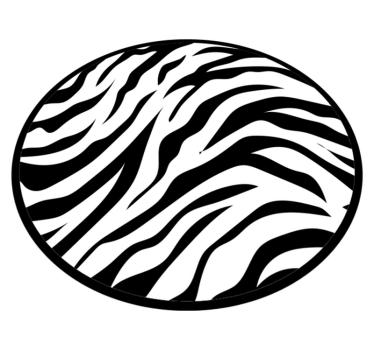 Zebrastreifen Kreisdesign Vinyl Teppich Tiermuster - TenStickers