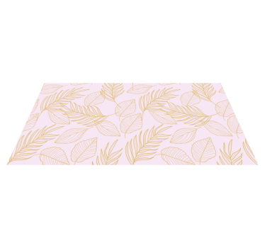 Goldenes Blattmuster Vinyl Teppich Blumen - TenStickers