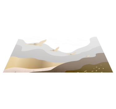 Vogelsilhouette mit Landschaft Vinyl Teppich Tiere  - TenStickers