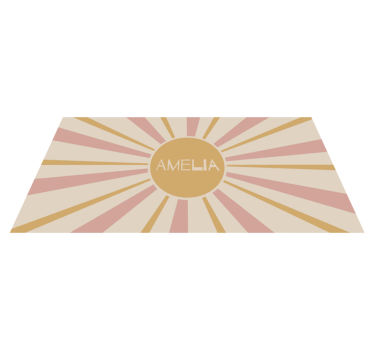 Personalisierter Sonnenstrahl-Text Vinyl Teppich mit Name - TenStickers
