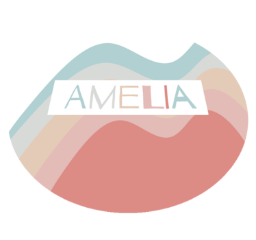 Abstraktes buntes Design Vinyl Teppich mit Name - TenStickers