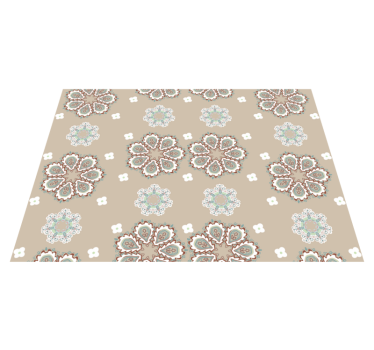 Elegantes Mosaikmuster Vinyl Teppich Blumen - TenStickers