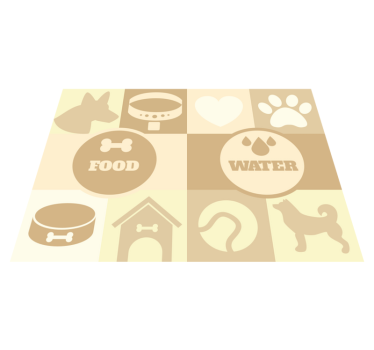 Vinylteppich Tier Wasser und Futter für Hunde - TenStickers