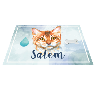 Vinylteppich Tier Katzenmotiv mit Name - TenStickers