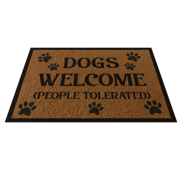 Vinylteppich Text Hunde willkommen - TenStickers