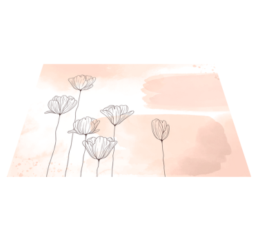Vinylteppich Pflanzen Blumen linien - TenStickers