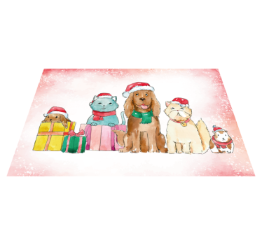 Vinylteppich Tier Weihnachtshaustieren - TenStickers