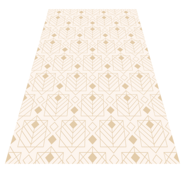Vinyl Teppich beige art-deco-muster - TenStickers