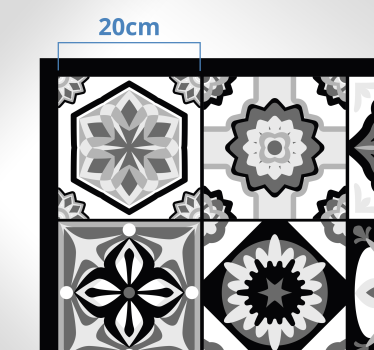 Vinyl Teppich Küche Schwarz weiß und grau - TenStickers