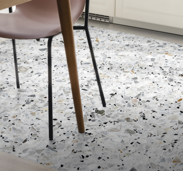 Vinyl teppich küche graue terrazzo-textur - TenStickers