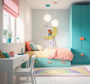 Vinyl Teppich kindlich pastell regenbogen - TenStickers