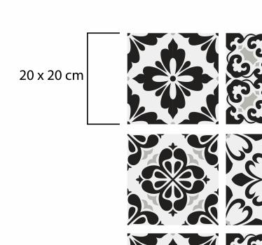 Vinyl Teppich Küche schwarz und weiß hydraulisch - TenStickers