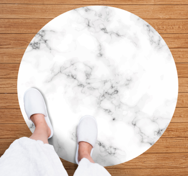 Runder minimalistischer Marmor  Vinyl Teppich - TenStickers