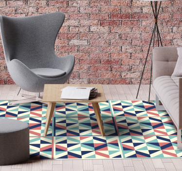 Mehrfarbiger rhomboider geometrischer vinylteppich - TenStickers