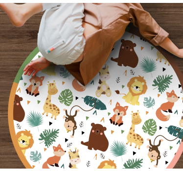 Vinyl Teppich Tiere bunte dschungelfreunde - TenStickers