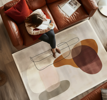 Vinyl Teppich beige abstrakte formen - TenStickers