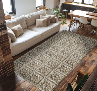 Vinyl Teppich beige antike Fliesen - TenStickers