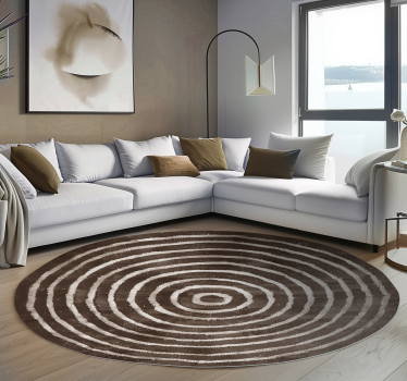 Vinyl Teppich beige konzentrische kreise - TenStickers