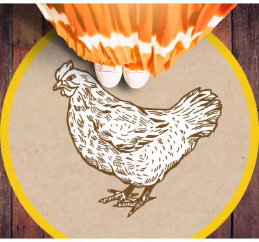 Vinyl Teppich Tiere huhn-illustration - TenStickers