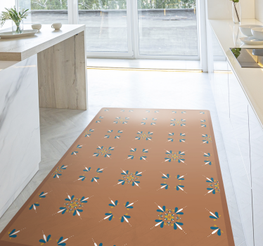 Vinyl Teppich Küche blumenmuster erröten - TenStickers