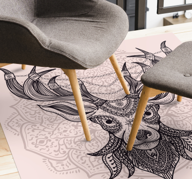 Vinyl Teppich Tiere graues hirschmotiv - TenStickers