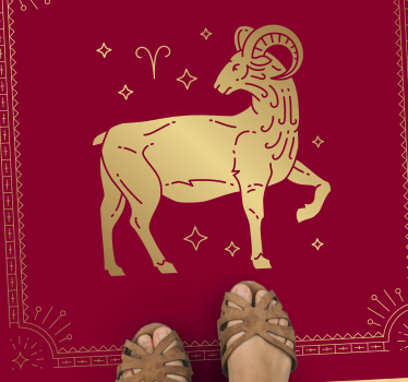 Vinyl Teppich Tiere goldenes widdersymbol - TenStickers