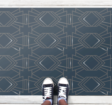 Blaues geometrisches Muster Vinyl Teppich Geometrisch - TenStickers