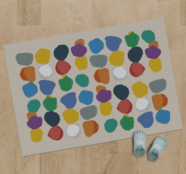 Vinyl Teppich geometrisch bunte kieselsteinformen - TenStickers