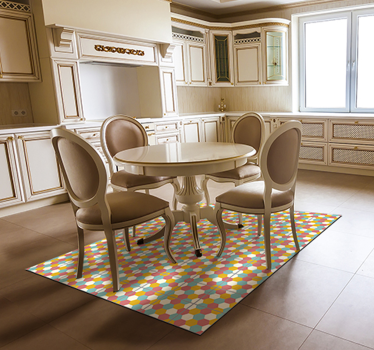 Buntes Sechseckmuster Vinyl Teppich Geometrisch - TenStickers